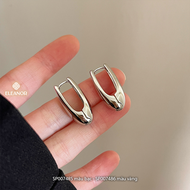 Bông tai nữ chuôi bạc 925 Eleanor Accessories dáng thả viền trơn phụ kiện trang sức khuyên tai 7483