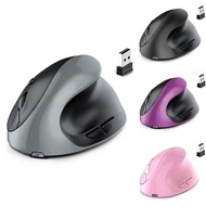 Rechargeable Dual Mode USB 2.4G Wireless + Bluetooth Mouse Vertical Ergonomic Optical Mice for Compu