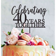 40th Wedding Anniversary Cake Topper