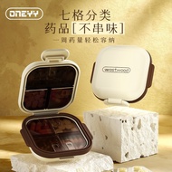Japanese Style Pill Box Portable Mini Sub-Packing Box Sealed Three Meals a Day Medicine Reminder Sev