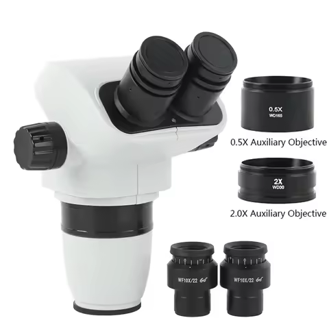 3.35X 6.7X 45X 90X Simul-Focus Parfocal Binocular Stereo Microscope Head WF10X/22mm Eyepiece for Pre