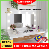 READYSTOCK Vanity Mirror / Cermin Berlampu -amira plus- White / Black Mirror With Light Makeup Mirro