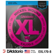 DAddario® EXL170-5 สายกีตาร์เบส 5 สาย แบบนิกเกิล ของแท้ 100% (Light 45-130) ** Made in USA **