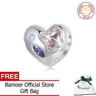 BAMOER 925เงินสเตอร์ลิงลูกปัดบอลลูนรูปหัวใจเหมาะสำหรับกำไลสร้อยคอของขวัญ DIY สำหรับ SCC2745ผู้หญิงเด