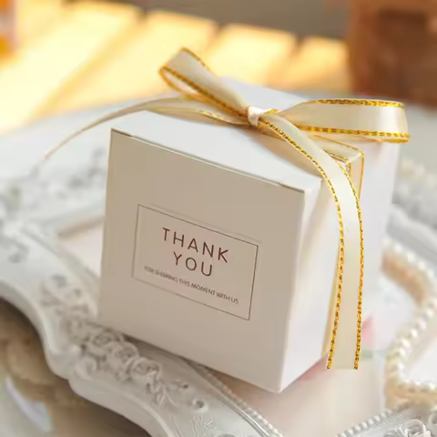 New European Simple Atmosphere White Cube Candy Boxes Wedding Party Supplies Gift Packing Box Baby S