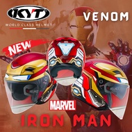 KYT MARVEL IRON MEN HELMET VENOM DOUBLE VISOR - KYT VENOM OPEN FACE HELMET