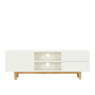 (As-is) Aalto TV Cabinet 1.6m - White, Natural - 16