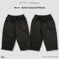 [Lelitex] Laides/Aunty Oversized Plus Size 3/4 Pants with Embroidery and 2-sided pockets and Elastic