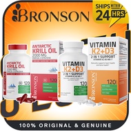Bronson MK7 Vitamin K2+D3 5000 IU | Extra Strength D3 10,000 IU l Krill Oil