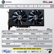 Used Sapphire RX 580 Pulse 2048sp 8G 8GB D5 DUAL FAN AMD  Graphic Graphics Card grafik cards stock G