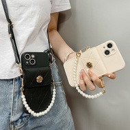 Casing For OPPO A6T A38 A18 A60 A79 A3X A5X A6X A6 A60 A3 A5 F9 F11 Pro Fashion Camellia Wallet Card