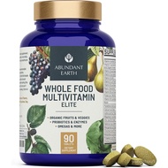 Abundant Earth Whole Food Multivitamin for Women, Daily Vitamins Supplements for Men/Mens Multivitam