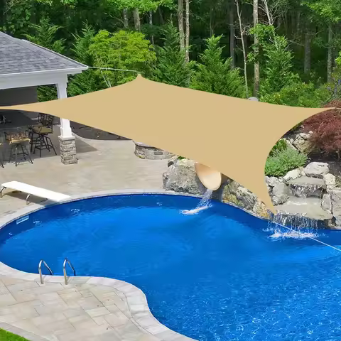 Rectangle Sun Shade Sail 4*6m Outdoor Patio Sunshade Sail Stainless Steel Buckles and D-Rings Sun Sh