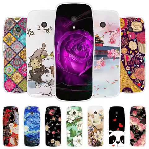 Emboss Phone Cover For Nokia 3210 2024 Cases 3D Relief Floral Clear Silicone Soft Case Funda for NOK