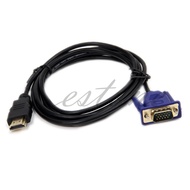 6FT 1.8ม. 1080P HDMI-เข้ากันได้ชุบทองตัวผู้กับสายอะเดปเตอร์ HD-15 VGA