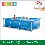 SwimHappy INTEX 28272 Rectangular Frame Pool (Size: 3m x 2m x 75cm) Kids Swimming Pool