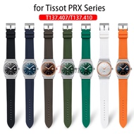 Watch Strap for Tissot PRX Series T137.407/T137.410 Super Player Men Quick Release Silicone Bracelet Rubber Watch Band Adapter Accessories 12mm