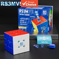 New Arrival 2023 Moyu RS3M V5 Magnetic Dual Adjustment 3x3 Speed Cube, Stickerless RS3M 3 by 3 Budge