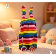 [READY STOCK]Craftholic Rainbow Bunny Plushie 100CM Rainbow Bunny Plushie Super Soft Kawaii Rabbit D