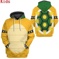 Bowser Uniform 3D Printed Hoodies Kids Pullover Sweatshirt Tracksuit Jacket T Shirts Boy Girl Cospla