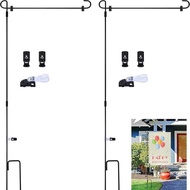 Garden Flag Stand Courtyard Flag Stand Weatherproof Coating Flag Stand with Clip and Stopper Christm