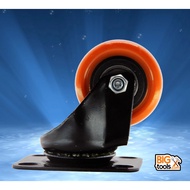 2pcs Bigtool 50mm 30kg PVC Orange Swivel Castor Wheels Trolley Caster Furniture
