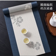 Tablecloth Table Runner Tea Chinese Style Zen Plum Blossom Peony Cloth Waterproof Mat 6Y2K