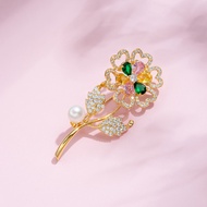 Colorful Zircon Dandelion Brooch Elegant Classy Flower Corsage Pin Ladies Clothing Accessories Gift