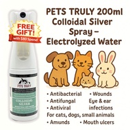 [Pets Truly] (Exp Jan 2028) 200ml Colloidal Silver Spray – Electrolyzed Water for Pets’ Wounds, Skin
