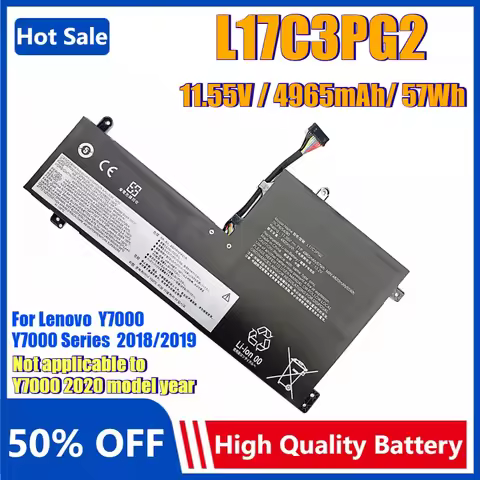 11.55V 4965mAh L17M3PG2 Replacement Laptop Battery for Lenovo Y530 Y540 Y7000 Y7000P LegionY740-151C