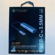 Mazer USB-C to 3.5mm HD Audio + USB-C (PD 3.0 charging)Adapter,  11cm in Length M-UC2AUDIO120