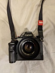 Canon F1 New and motor drive with 55mm f/1.2 SSC lens