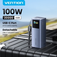 Vention 140w 27000mAh Powerbank For Laptop Fast Charging Airline Approval PD3.1 Gray LED Display Typ