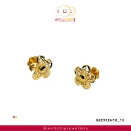 WELL CHIP Flower Gold Earstud- 916 Gold/Anting-anting Emas - 916 Emas