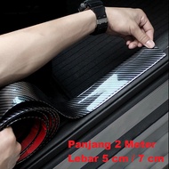 Stiker Carbon 5D Sticker Karbon Anti Gores Pelindung Sill Plate Pintu Pijakan Kaki Mobil Bumper Baga