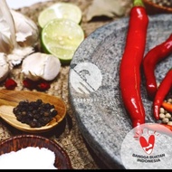Cobek Batu Asli Gunung + Ulekan 16Cm Cobek Uleg Makanan Bumbu Sambal Kacang Sayur Gado-Gado Ketoprak