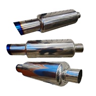 Stainless Steel Exhaust Muffler 3" 3 inch inlet Straight Flow