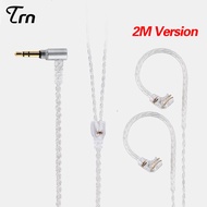 TRN A2 Upgrade Earphone Cable MMCX/SPin/2Pin 0.75mm 0.78mm Headsets Wire 1.2m/2m/3m 3.5mm Replacemen