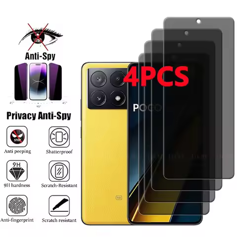 4Pcs For Xiaomi Poco X6 Pro Glass For Poco X6 Pro Screen Protector 9H HD Protective Anti-Spy Privacy
