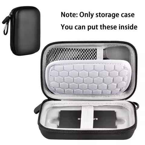 Universal USB 3.2 SSD Case, Shockproof Travel Storage Bag for Portable External Drive & Cables, Data