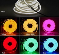 LED Strip Flexible Neon Light 12V Waterproof Luces Led Ribbon Rope Dimming Flex Tube Tape Warm White Yellow Red Green Ice Blue