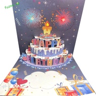 FUZOU Happy Birthday Card, Musical and Light Blowable Led Candle 3D Popup Greeting Card, Birthday Gi