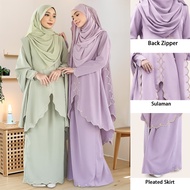 Sulam Baju Kebaya Moden Ironless HitamPurple Muslimah Kurung Nikah Tunang Perempuan Bridesmaid Kurun