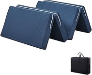 YVYKFZD Japanese Floor Mattress Futon Mattress, Tatami Mat Four-Fold Sleeping Pad for Kids, Foldable Mattress with Removable Cover, Super Soft Guest Mattress (Color : Blue, Size : 79"x71"x4"/200x180