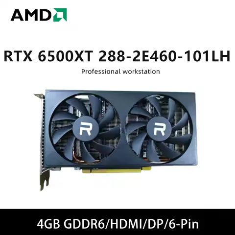 AMD RTX 6500XT 288-2E460-101LH GPU & RADEON RX 6500XT 4G GDDR6 4GB graphics card support PCI-E 3.0 H