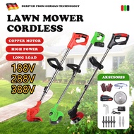 Mesin Rumput Bateri Rechargeable 388V Grass Cutter Portable Grass Trimmer Mesen Rumput Elektrik /