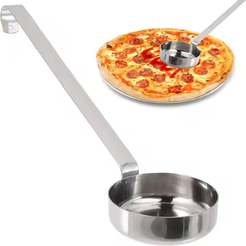 Stainless Steel Sauce Spoon Flat Bottom Pizza Sauce Spreader Baking Tool Kitchen Condiment Ladle