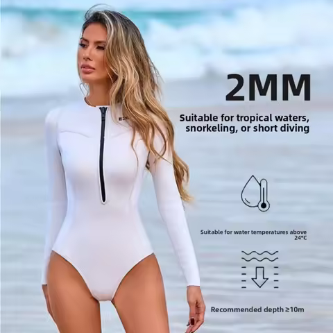 Sbart Women 2MM Diving Suit One-piece Jellyfish Suit Bikini Diving Suit Surfing Warm And Sun Protect