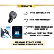 Anker PowerDrive III Duo USB-C 40W fast car charger A2724