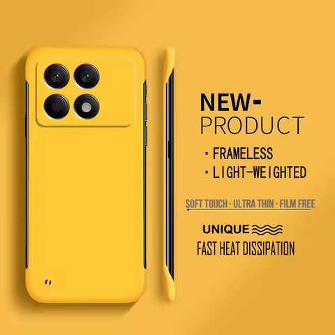 Matte Thin Frameless Pure Color PC Phone Case For XIAOMI Poco X6 F6 F5 Pro F4 F3 Four Corner Protect